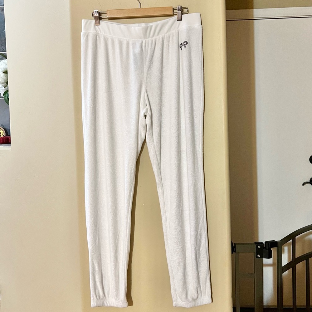 Blue by Betsey Johnson White Terry Jogger pants size large